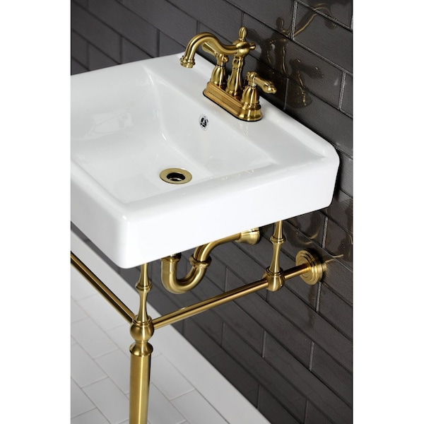 KVPB2018W47 20-Inch Console Sink With Brass Legs, Brushed Brass